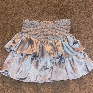 Stylish Silver Ruffled Kids Skort